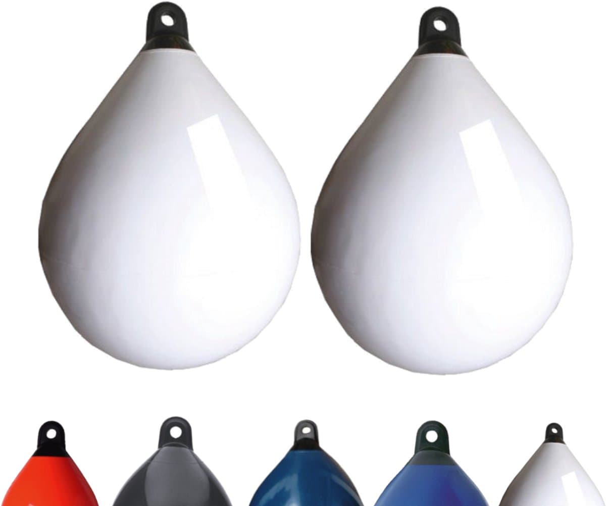 Set van 2 Majoni bolvormige stootkussens, diameter 45 cm, wit