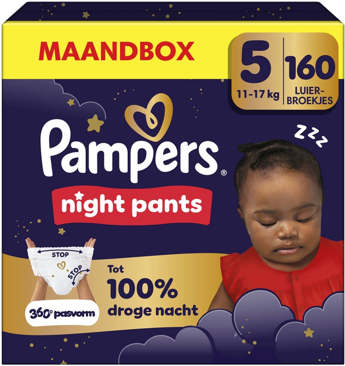 Pampers Baby-Dry Night Pants Maat 5– Maandbox 160 Pants