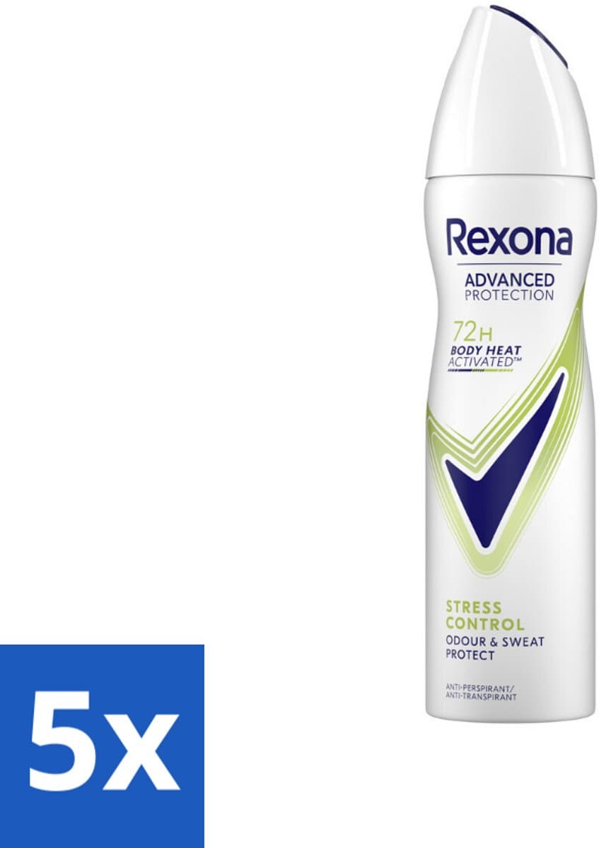 Rexona Deodorant Spray Advanced Protection Stress Control 150 ml - Bulkverpakking - 5 stuks
