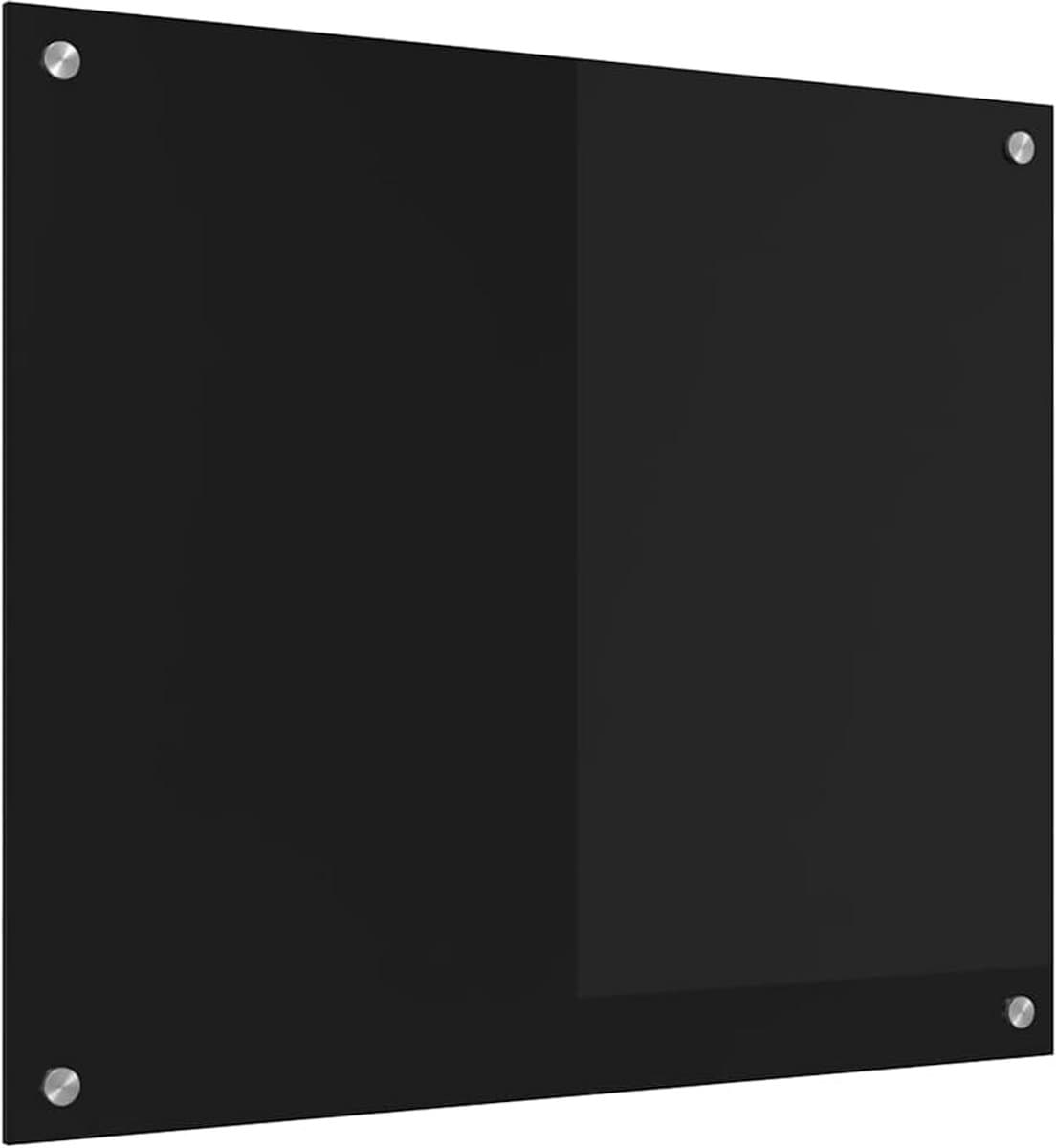 Zwarte Keuken Spatwand van Gehard Glas 70x60 cm - Hittebestendig en Krasvast