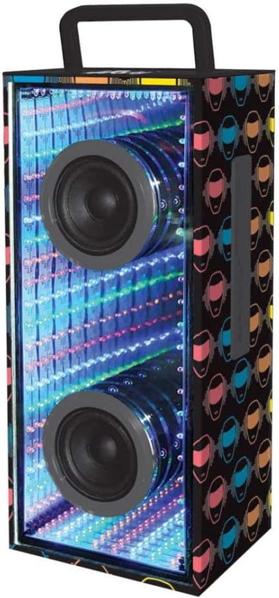 Draadloze Bluetooth Speaker met Spiegel Effect en Knipperende LED Verlichting - 12W Vermogen