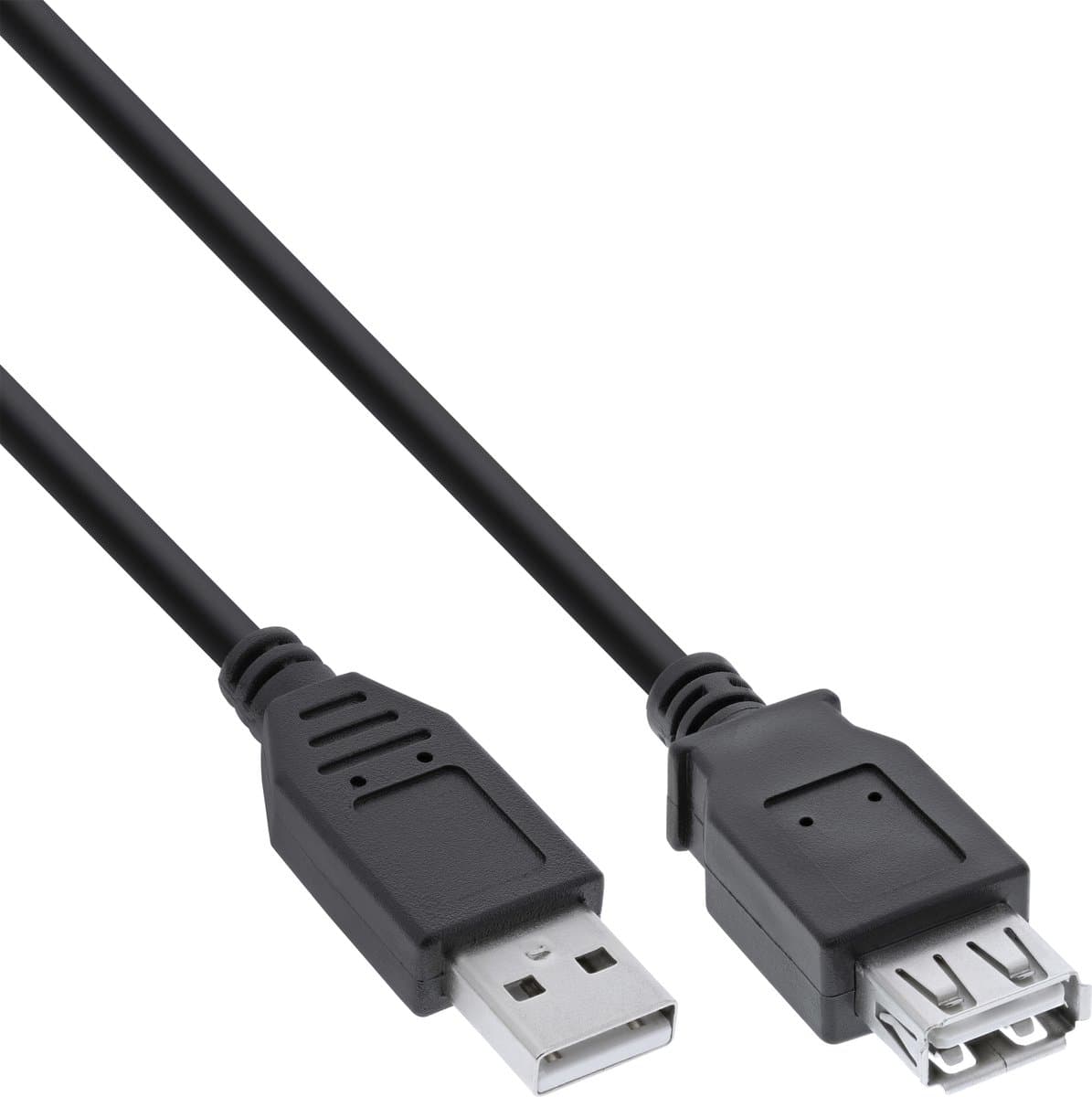 USB naar USB verlengkabel - USB2.0 - tot 0,5A / zwart - 1 meter
