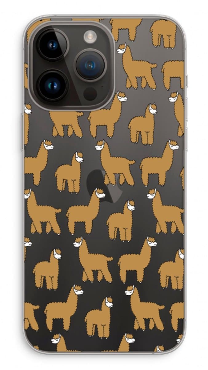 Case Company® - Hoesje geschikt voor iPhone 14 Pro Max hoesje - Alpacas - Soft Cover Telefoonhoesje - Bescherming aan alle Kanten en Schermrand