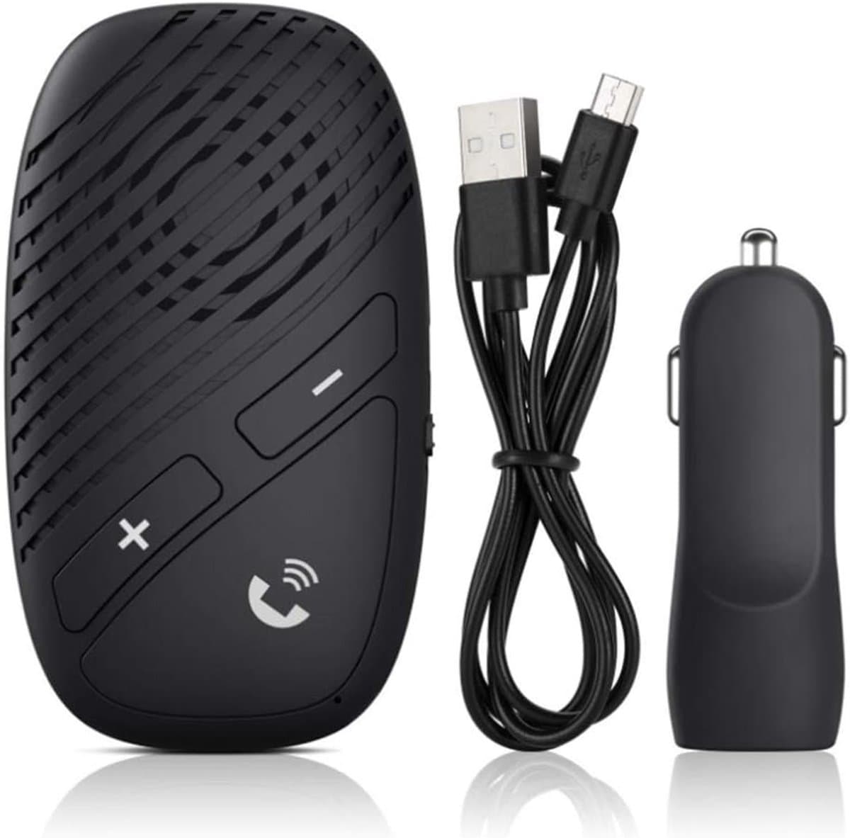 Draagbare Speakerphone - Bluetooth Carkit - Onderweg Bellen - Dubbele Telefoon Connectie - 20 Uur Gesprekstijd - Zwart