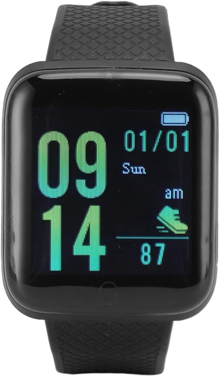 Fitness Tracker Horloge - Activiteitentracker Stapmeter - Gezondheid Monitoren - IP65 Waterdicht - 3 uur opladen - Zwart