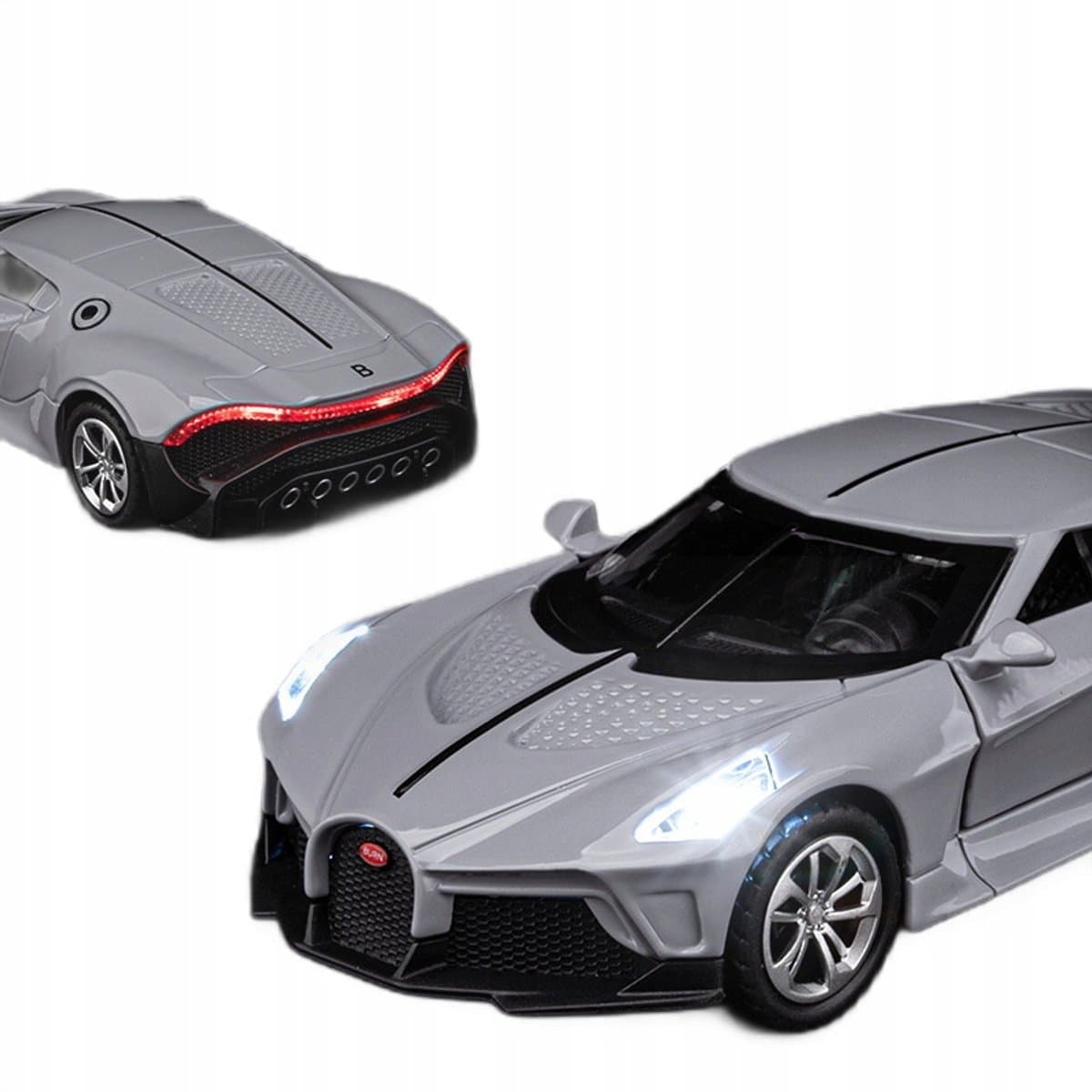 Bugatti JiaYe Speelgoedauto 1:36 Zilver met Geluid & Licht