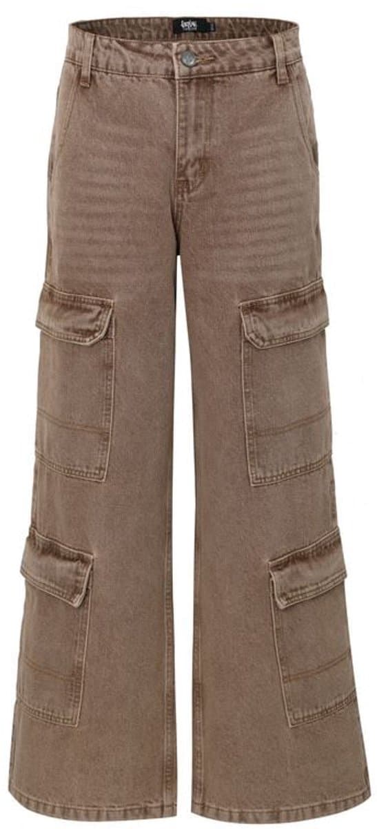 Forplay Washed Multi-Pocket Cargobroek Dames Cargobroek - bruin - W31L32