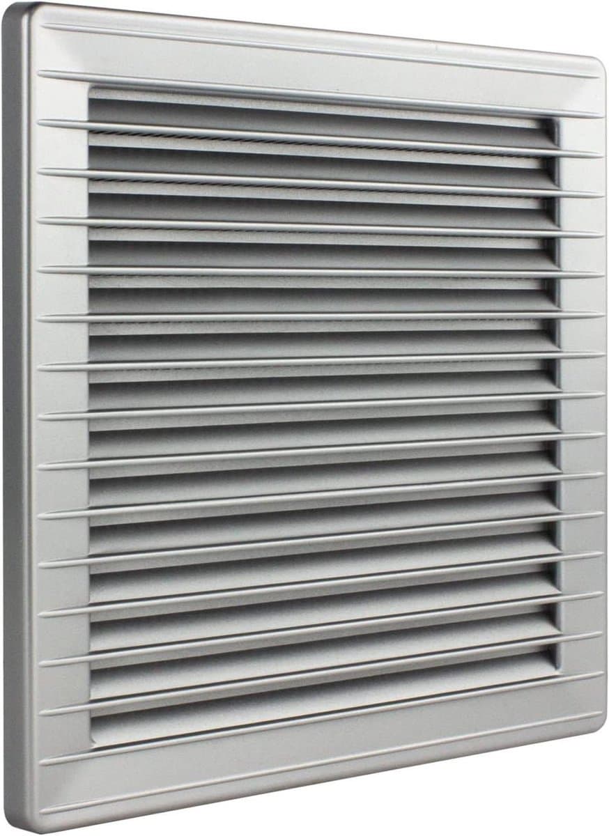 Ventilatierooster Hoekig - Afdekplaat Ventilatie - Ruimte Ventileren - Geïntegreerde Insectenwering - 170 x 170 mm - Zilver