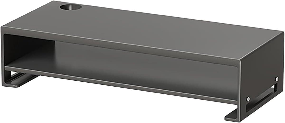 Monitor Verhoger - Bureau Organisatie - Ergonomisch Werken - Dubbellaags Ontwerp - 47.8 x 17.5 cm - Zwart