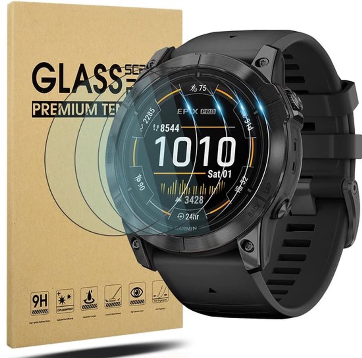 Allecto - Schermbeschermer - Garmin Epix Pro 51mm - Gehard Glas - Krasbestendig