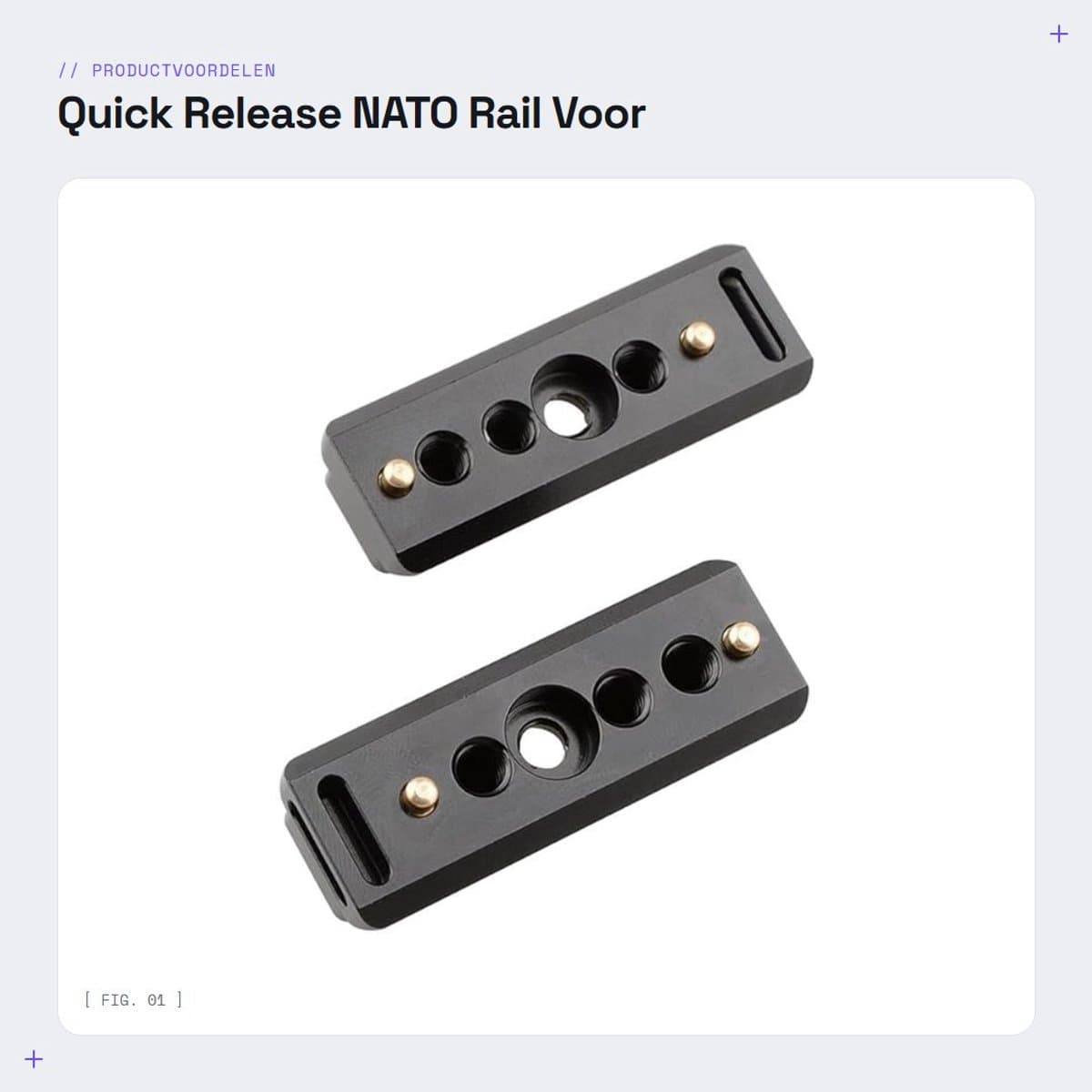 Dailygoods- Quick Release - NATO Rail 58mm - Aluminium Legering - Veiligheidstab - Geschikt voor SmallHD 700 Monitoren - Inclusief Schroeven en Sleutel