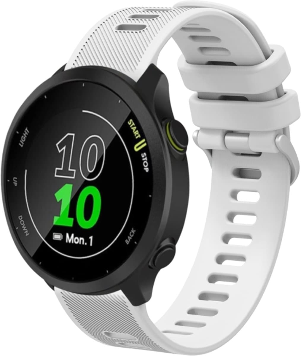 Voor Garmin Forerunner 645 20mm siliconen twill horlogeband (wit)