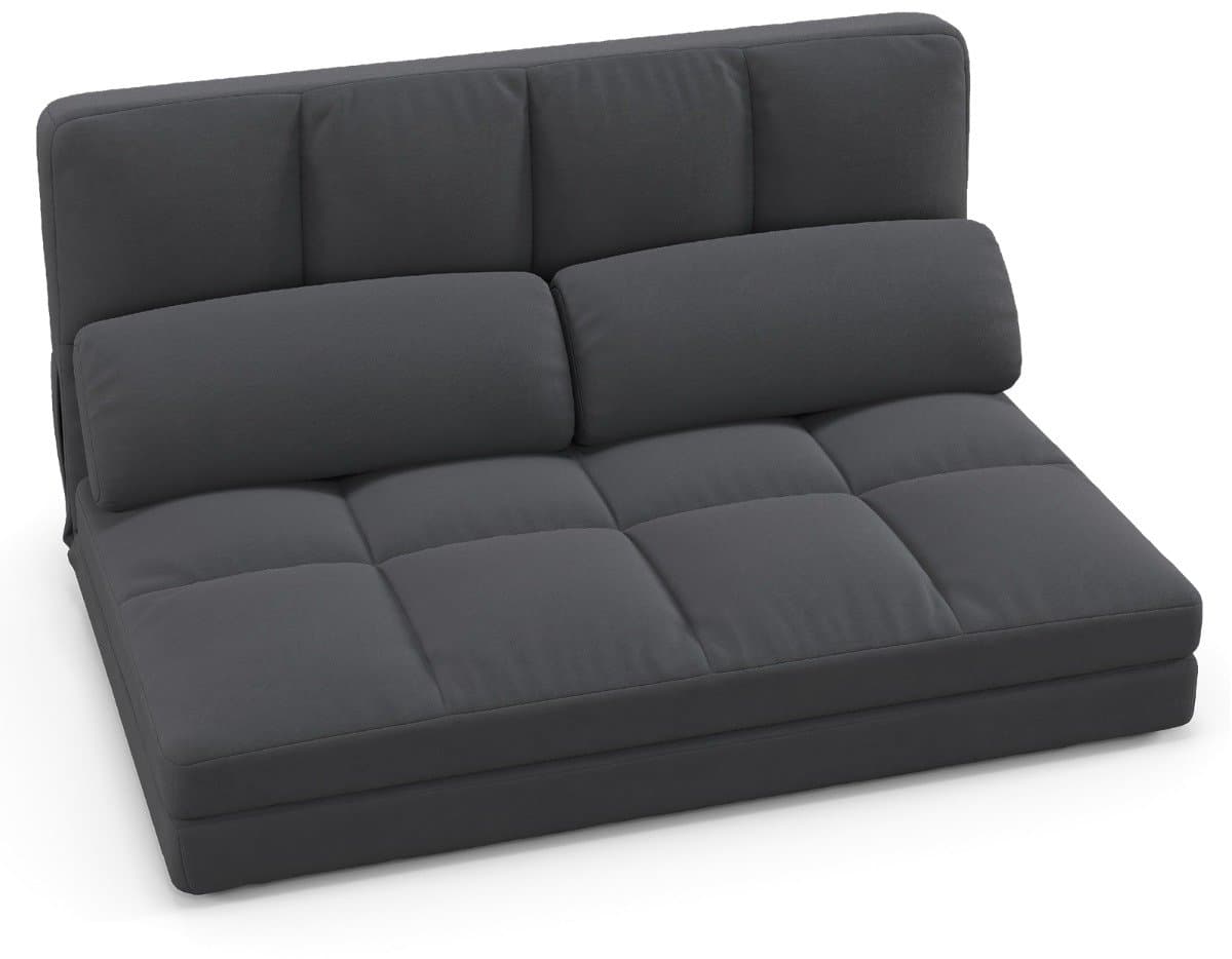 SureDeal® - Vloerstoel - Opvouwbare Vloerbank Slaapbank - Slaapfunctie - Verstelbare Rugleuning Donkergrijs - 72x102x54 cm - Donkergrijs