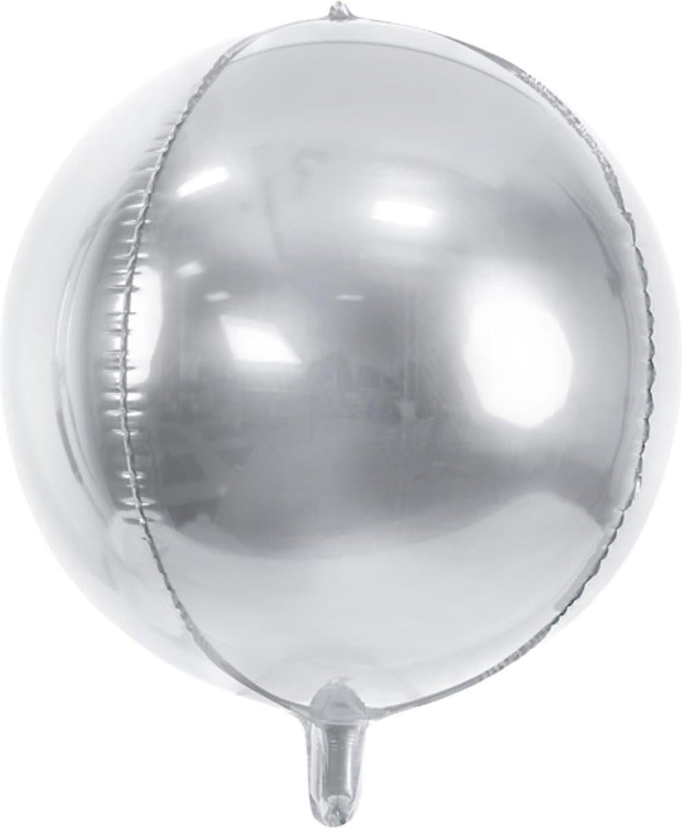 Partydeco - Folieballon rond Zilver