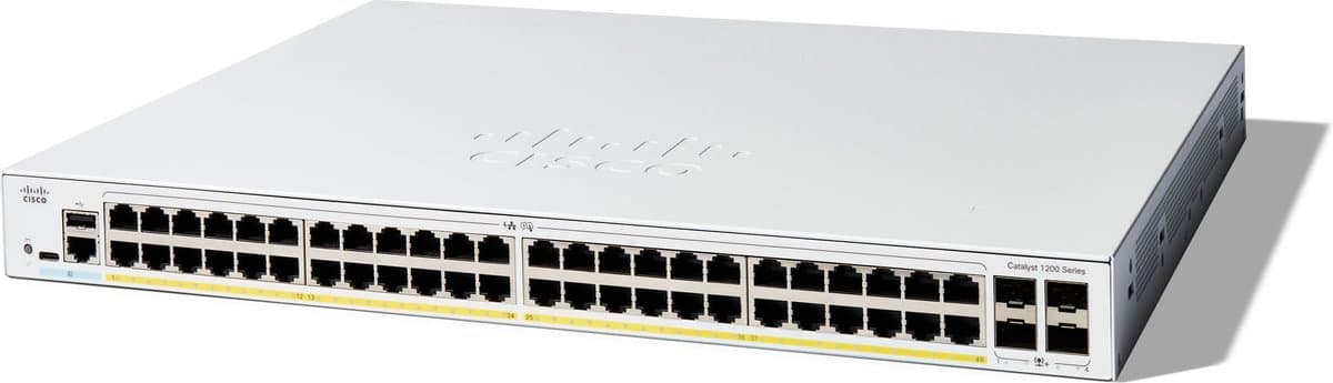 Cisco C1200-48P-4X - Netwerkswitch - Managed - Power over Ethernet (PoE) - Wit
