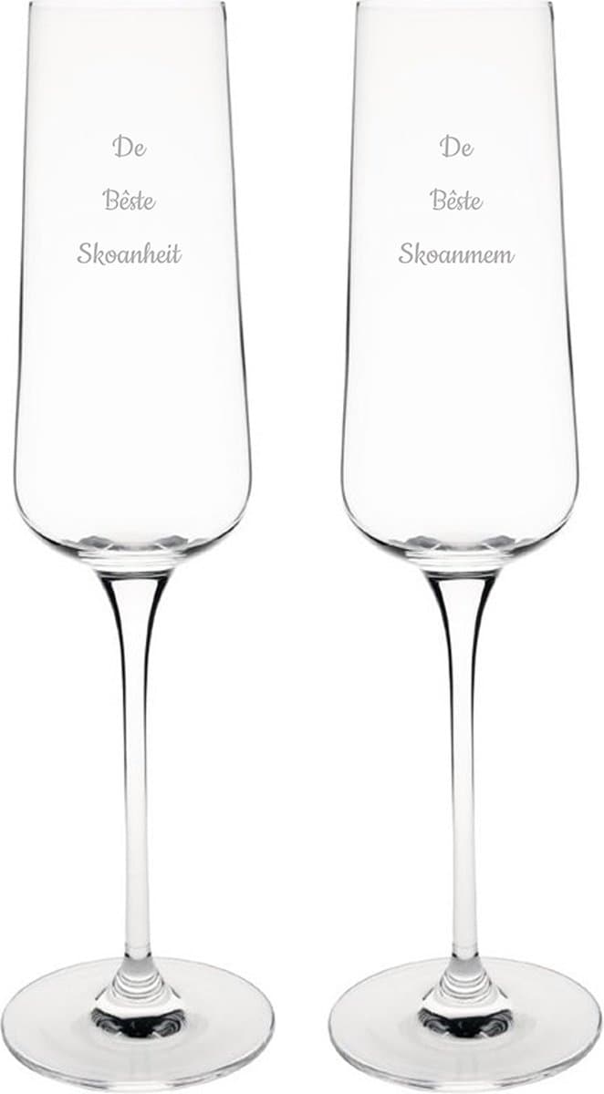 Gegraveerde Champagneglas 27cl De Bêste Skoanheit- De Bêste Skoanmem