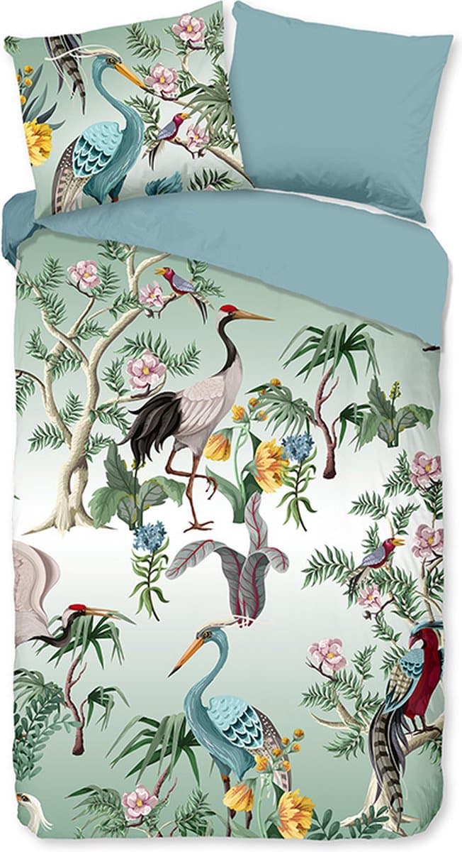 Good Morning Dekbedovertrek "kraanvogel" - Multi - (140x200/220 cm) - Katoen
