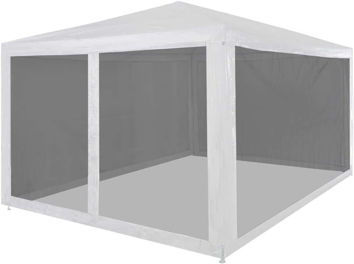 Partytent met zijwanden - Paviljoen Tuin - Buitenfeesten Organiseren - Mesh insectenwering - 4 x 3 meter - Wit