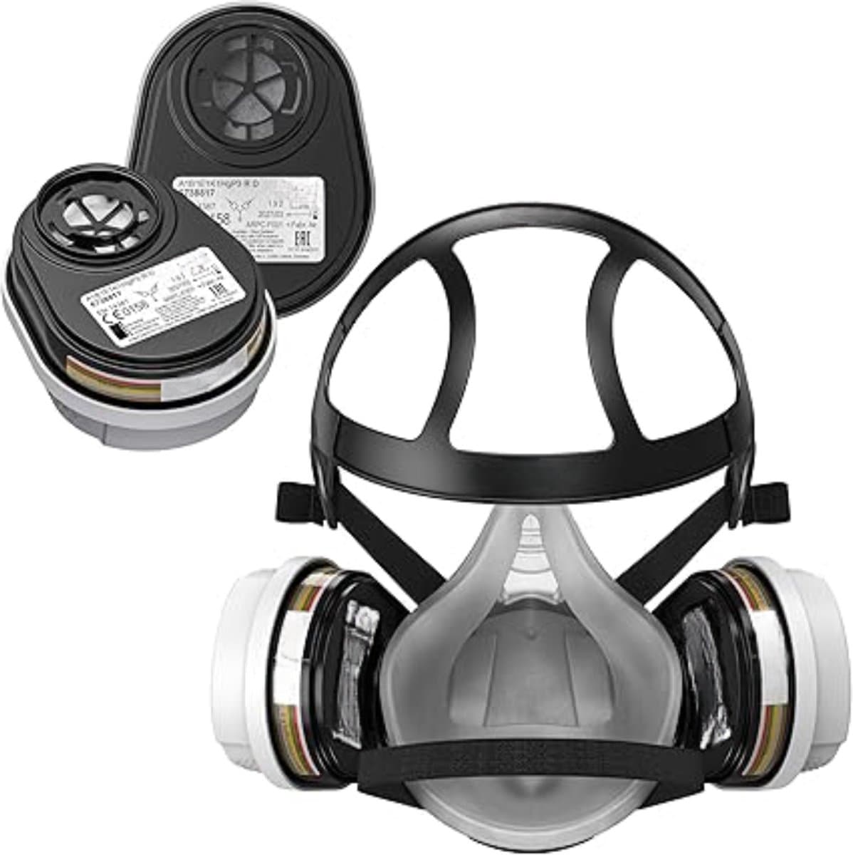 Nexvo® Gasmasker - Gezichtsmasker - Gasmasker met filter- Medium - Wit- 25 cm × 18 cm × 12 cm