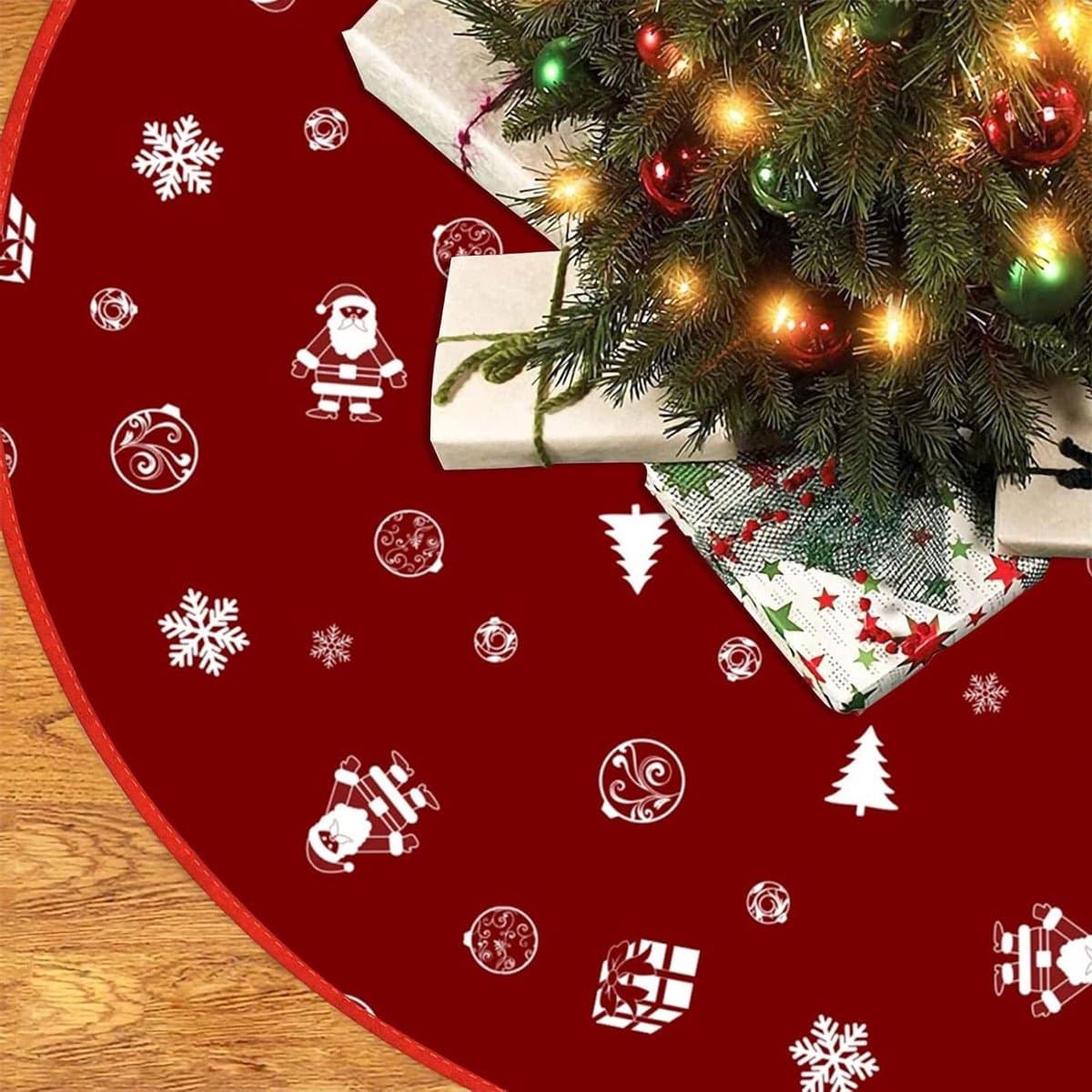 Kerstboomrok - Kerstboommat - Kerstversiering - Herbruikbaar decor - Diameter 90cm - Santa Claus