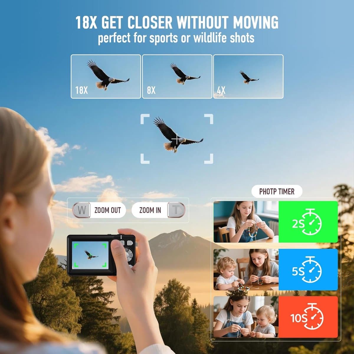 Camera - Digitale Camera - Professionele 4K Digitale Camera met Dubbel Scherm - 48MP Selfie Camera - 18X Zoom Fototoestel met Autofocus - Inclusief 32GB - Perfect Cadeau voor Tieners & Beginners - Zwart