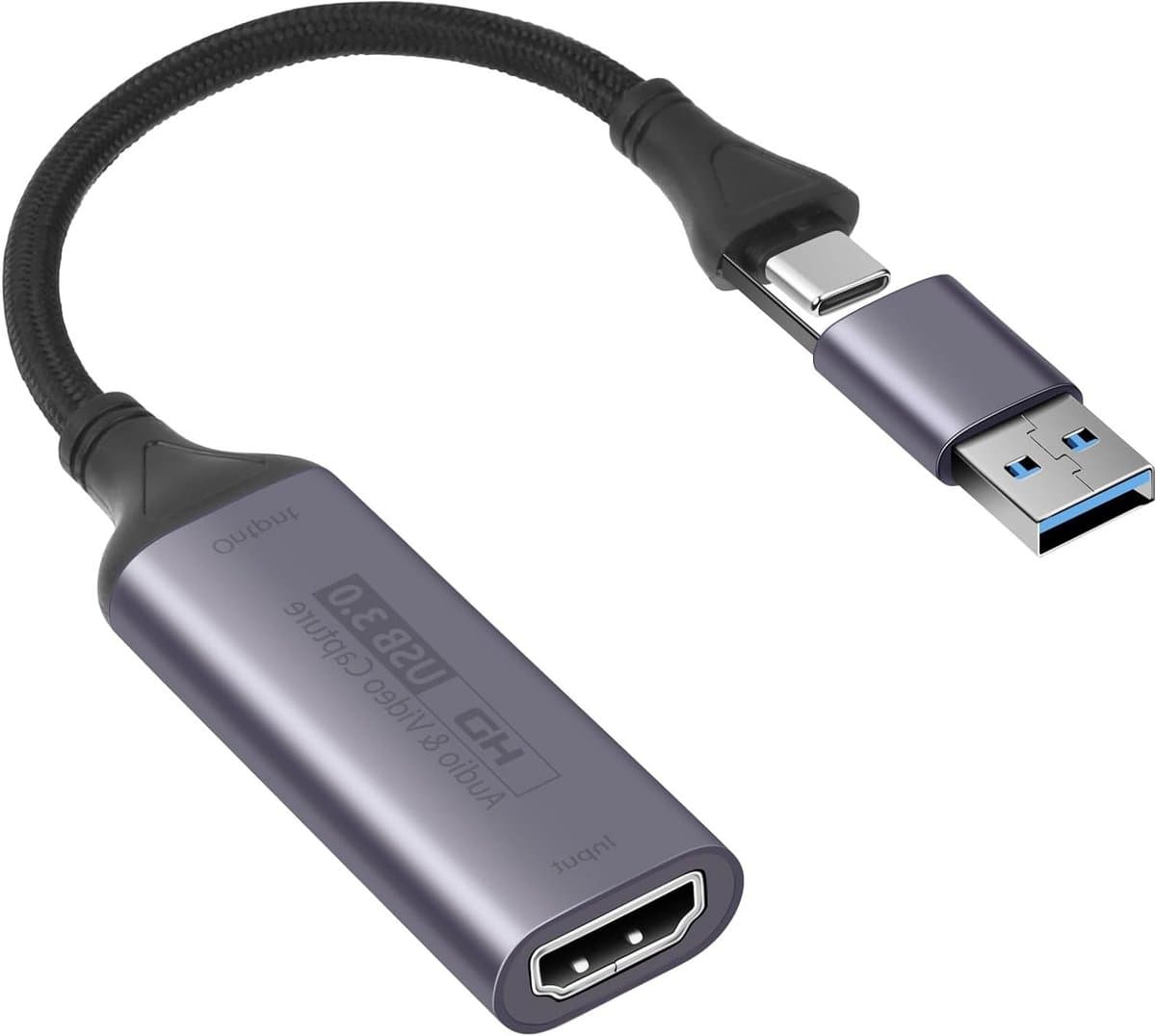Video Capture Card HDMI naar USB Type C, 4K HD Video Opname voor Switch, PS4, PS5, Xbox en DSLR Camera's, Compatibel met Mac, PC en Laptops