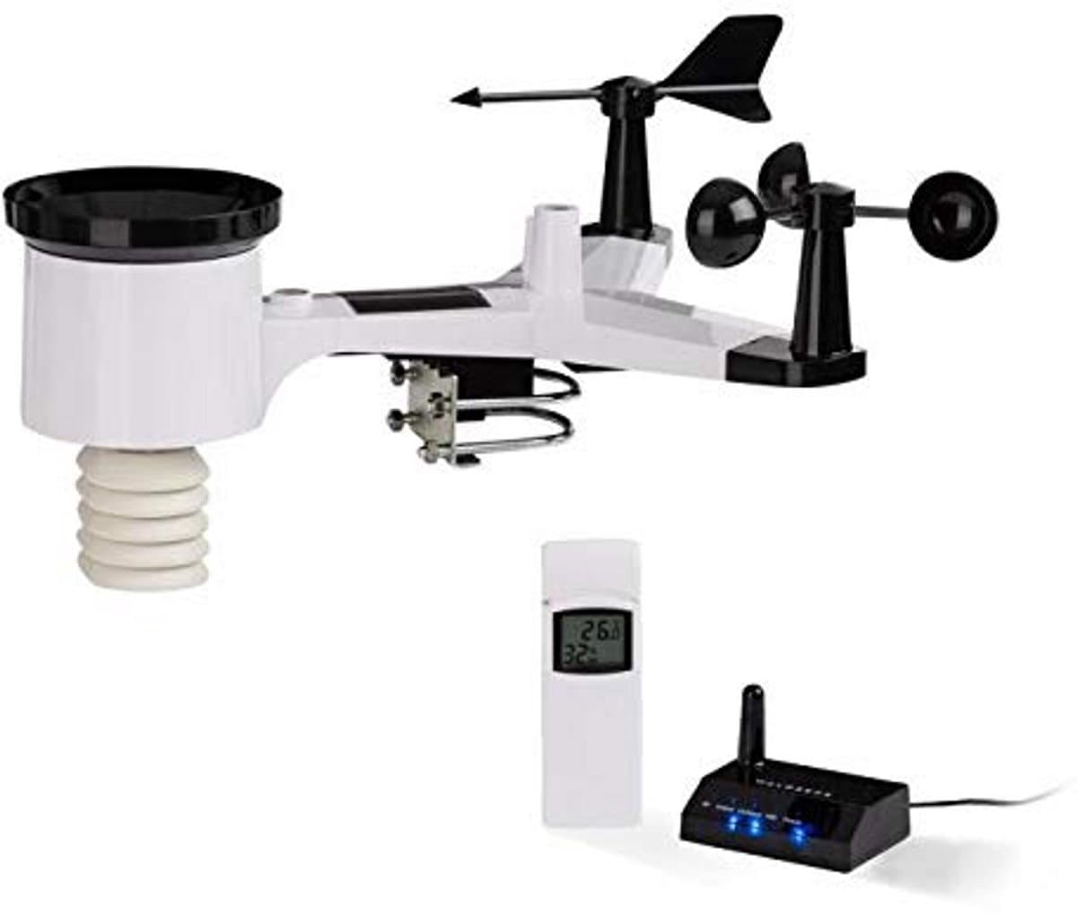 Professioneel Weerstation - Weer Monitor - Weer Voorspellen - 6-in-1 Metingen - Indoor Outdoor - Zwart