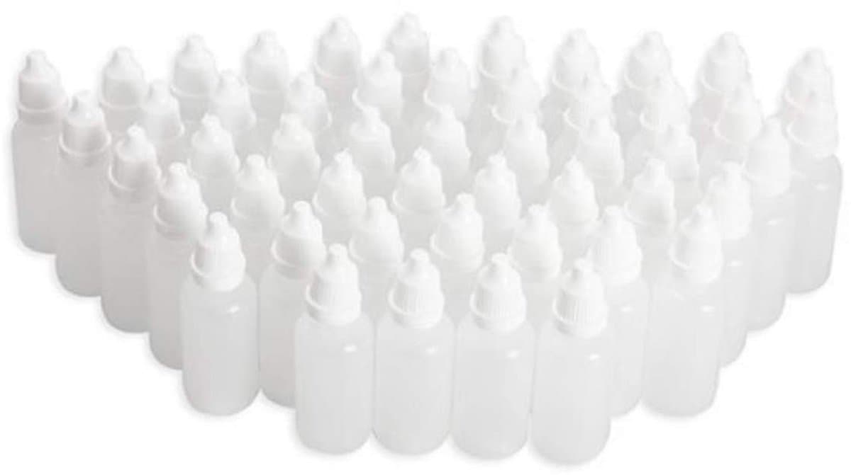 Dailygoody - Lege Dopper Flessen - 50PCS 20ml - Perfect voor Olie en Cosmetica - Wit - Flesjes voor Druppelen - Ideaal voor Laboratorium en Thuis