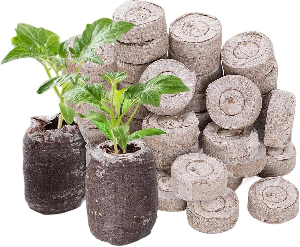 Zaailing Grondtabletten - Planten Groei Pellets - Bloemen Fruit Kweken - Gezonde Wortelstimulatie - 50 Stukken - Bruin