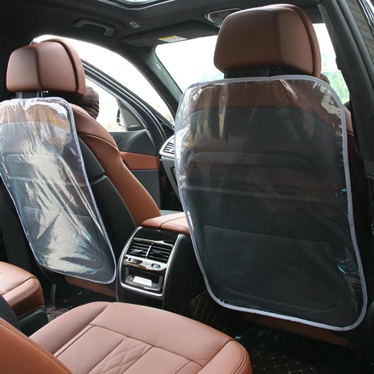 Autostoelbeschermer - Stoelbescherming - Auto Interieur - Vuilafstotend PVC - 66 x 48 cm - Grijs