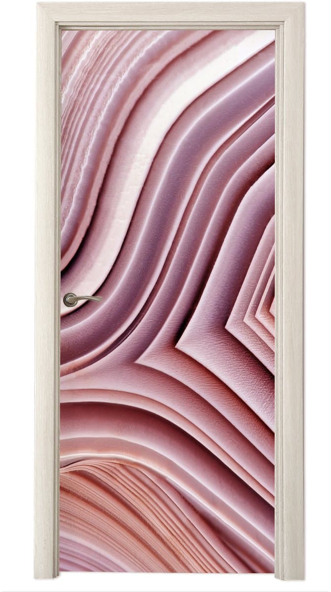 Deurposter 95x235 cm - Deursticker Natuurstenen - Roze - Close up - Meubelfolie zelfklevend - Deurfolie woonkamer - Interieurfolie fotobehang - Deur plakfolie - Deurstickers - Deurbehang sticker - Kamer decoratie