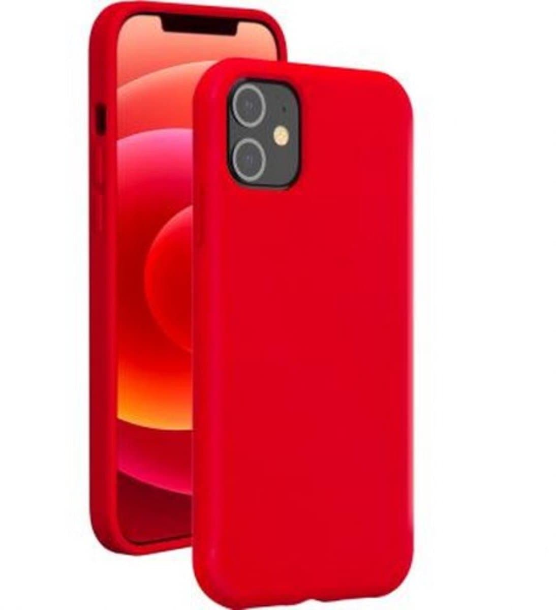 Bigben Connected, Hoesje Geschikt voor Apple iPhone 12/12 Pro Stijve siliconen Soft Touch, Rood