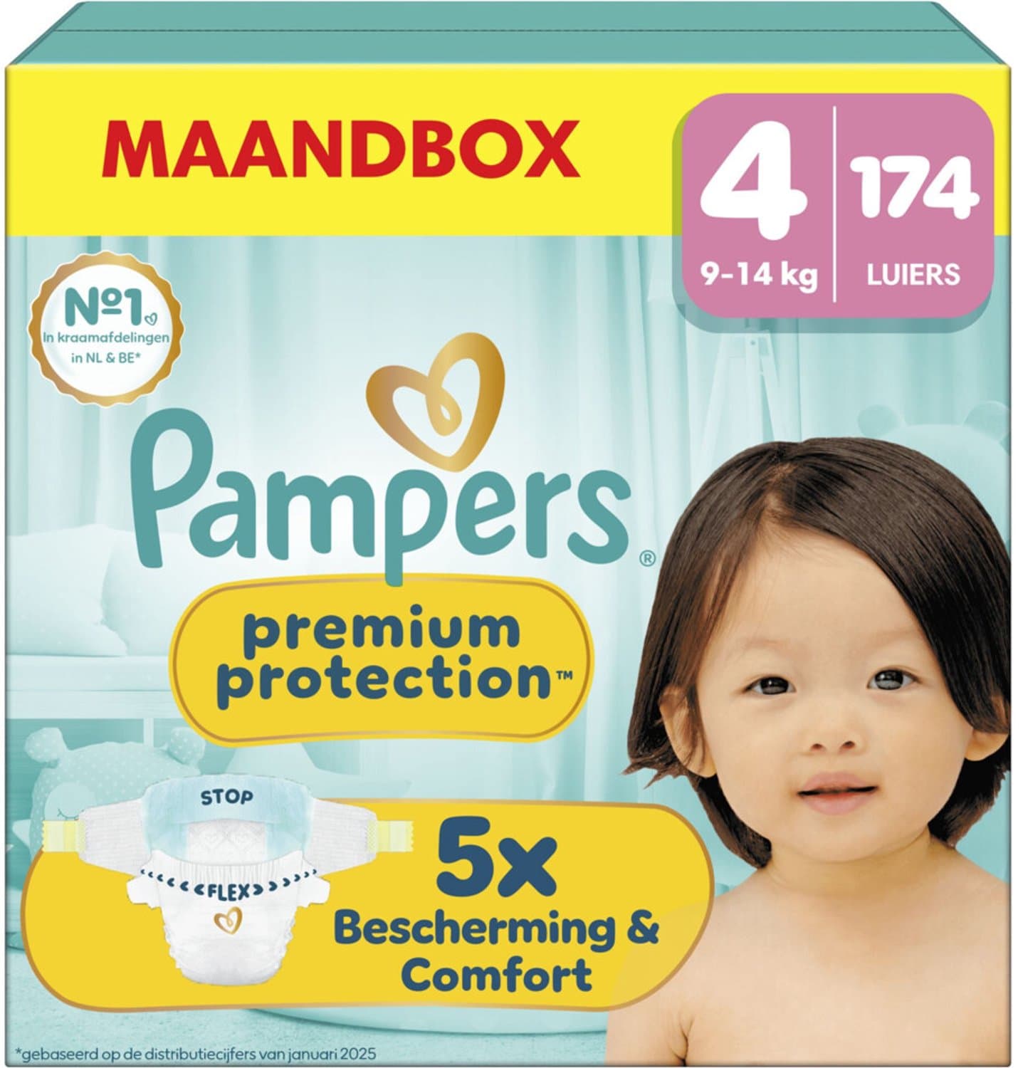 Pampers Premium Protection Luiers Maat 4– Maandbox 174 Luiers
