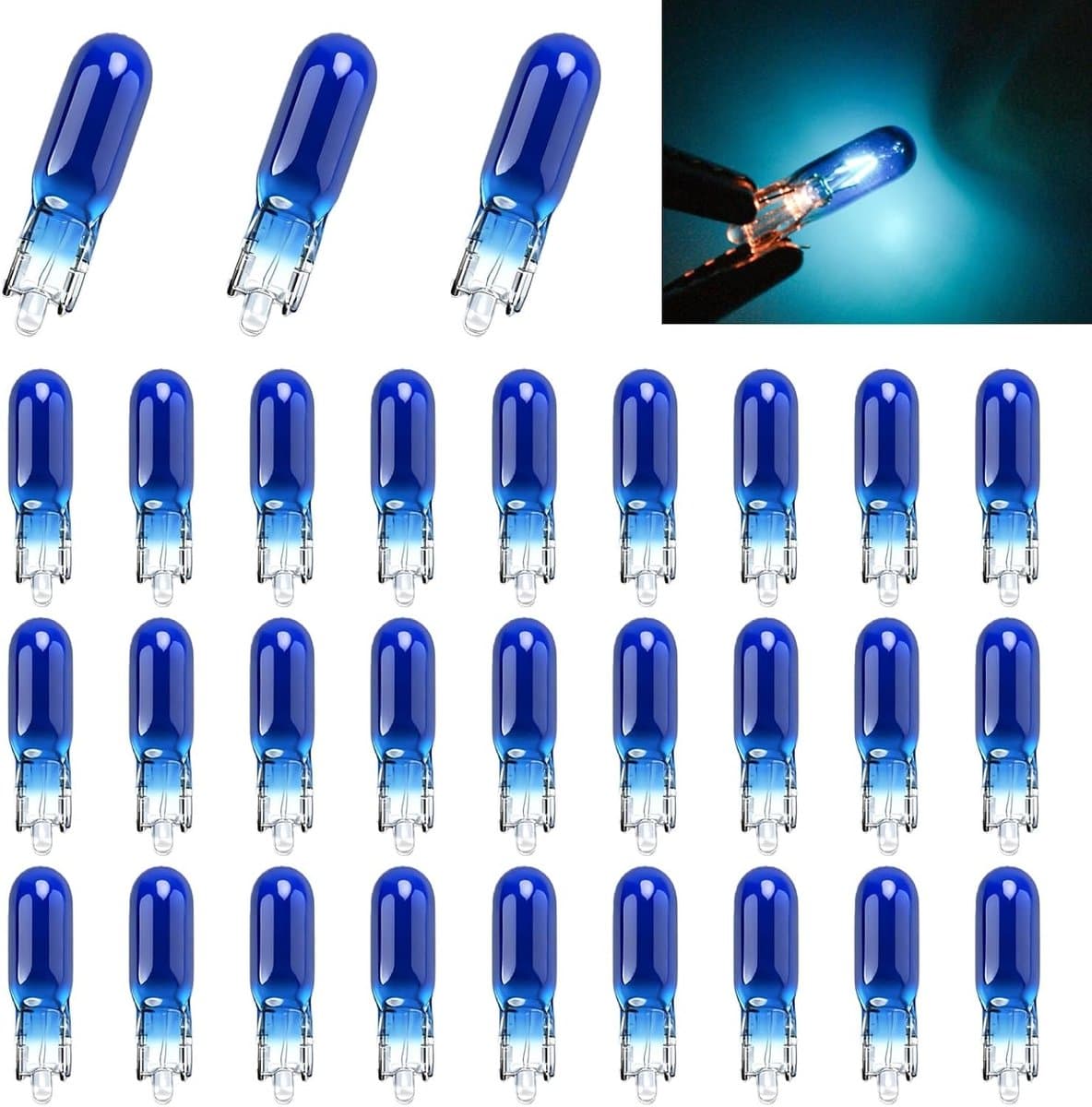 30 Stuks T5 12V 1.2W LED Dashboardverlichting - Wit Nachtlicht voor Auto's en Voertuigen