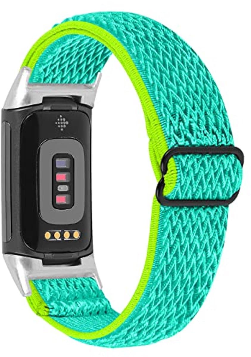 Verstelbare Nylon Vervangband voor Fitbit Charge 5 - Zacht, Rekbaar en Ademend