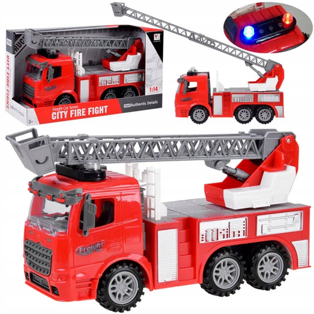 Brandweerwagen met Licht & Geluid, Uitschuifbare Ladder - Speelgoed