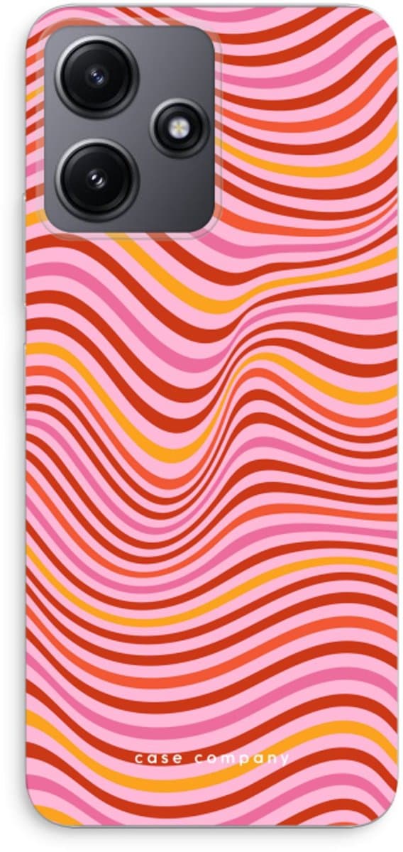 Case Company® - Hoesje geschikt voor Xiaomi Redmi 12 hoesje - Pink Wave - Soft Cover Telefoonhoesje - Bescherming aan alle Kanten en Schermrand