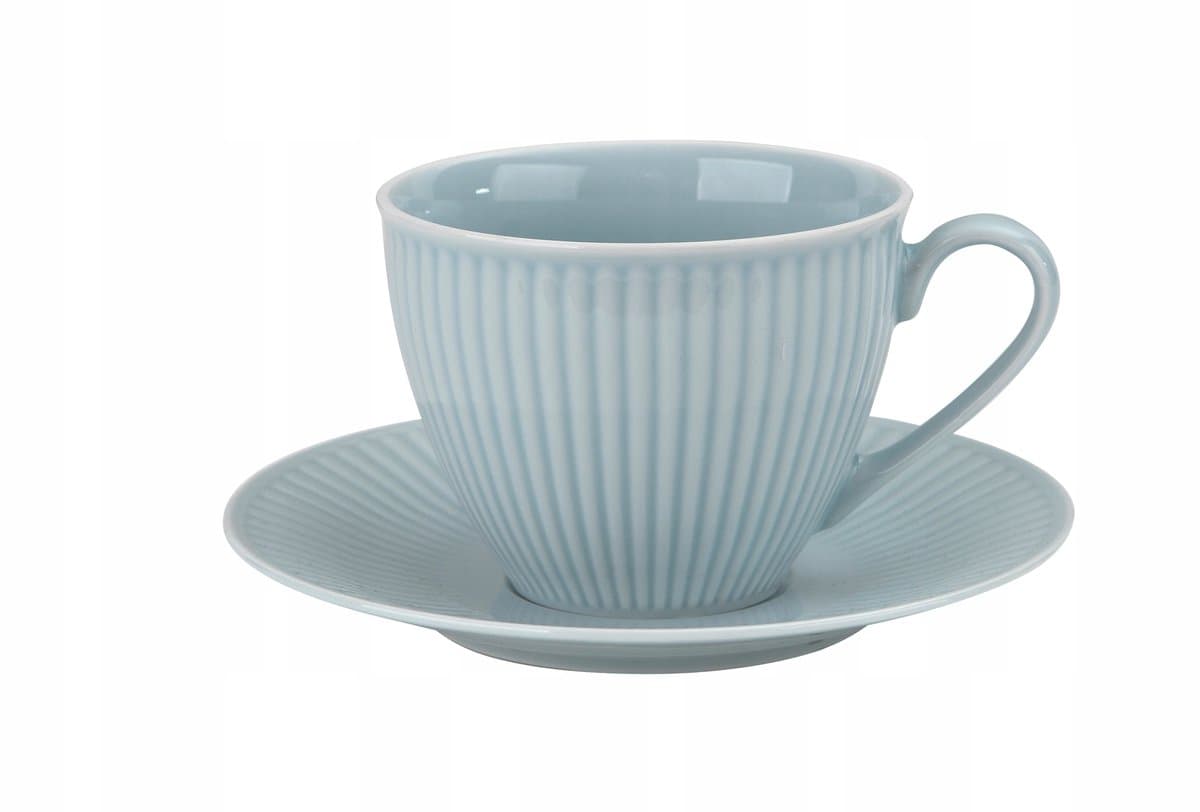 Porseleinen Kop & Schotel Dalia Blauw 320ml - Elegante cadeau