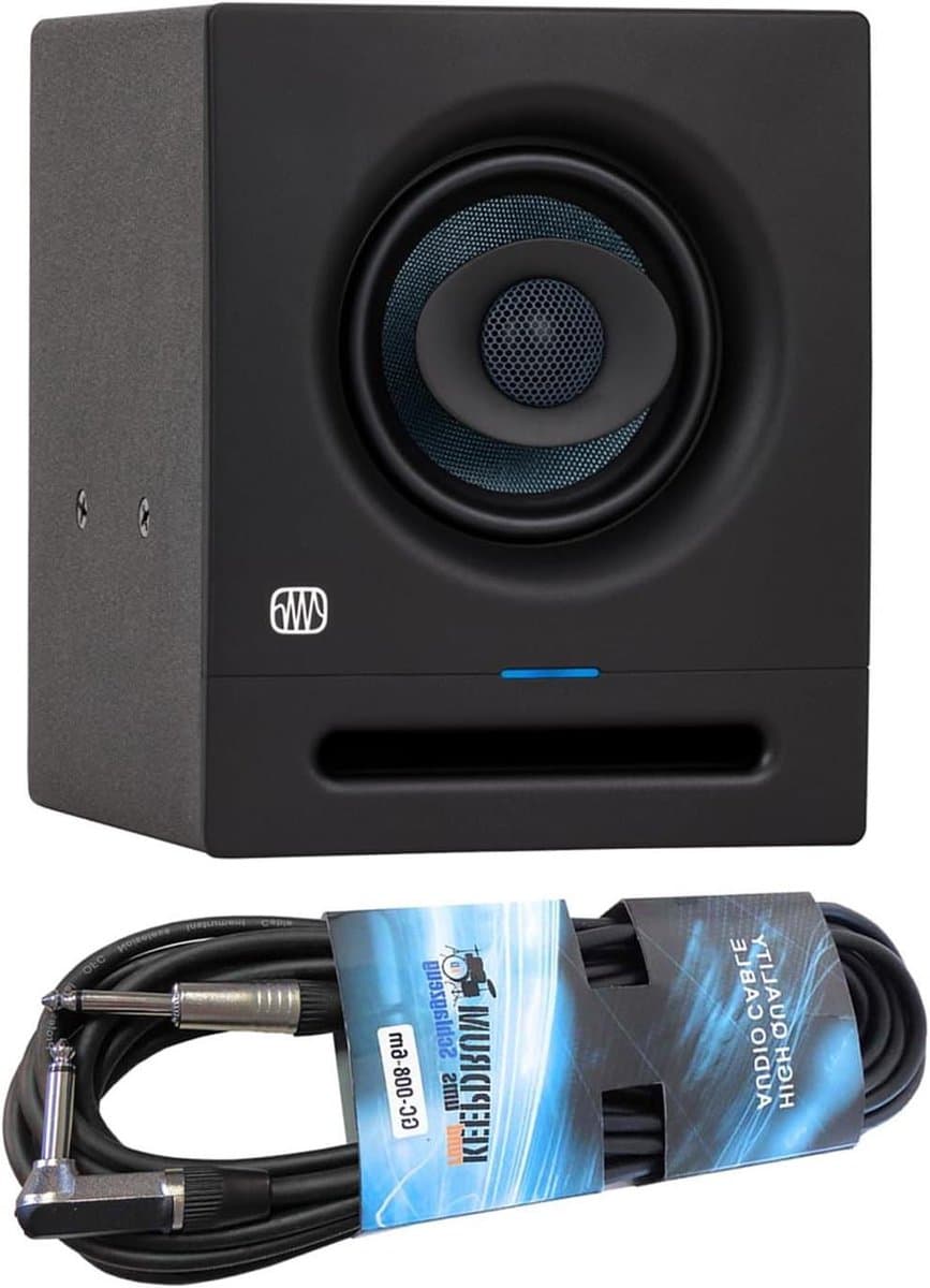 Actieve Studio Monitor - Studio Luidspreker - Muziek Productie - Coaxiaal Luidsprekerdesign - 4.5 inch Woofer - Zwart
