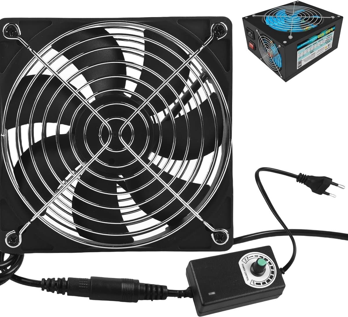 Krachtige 120mm Ventilator met Snelheidsregeling voor PC en Laptop, Ideaal voor Koeling en Geluidsreductie