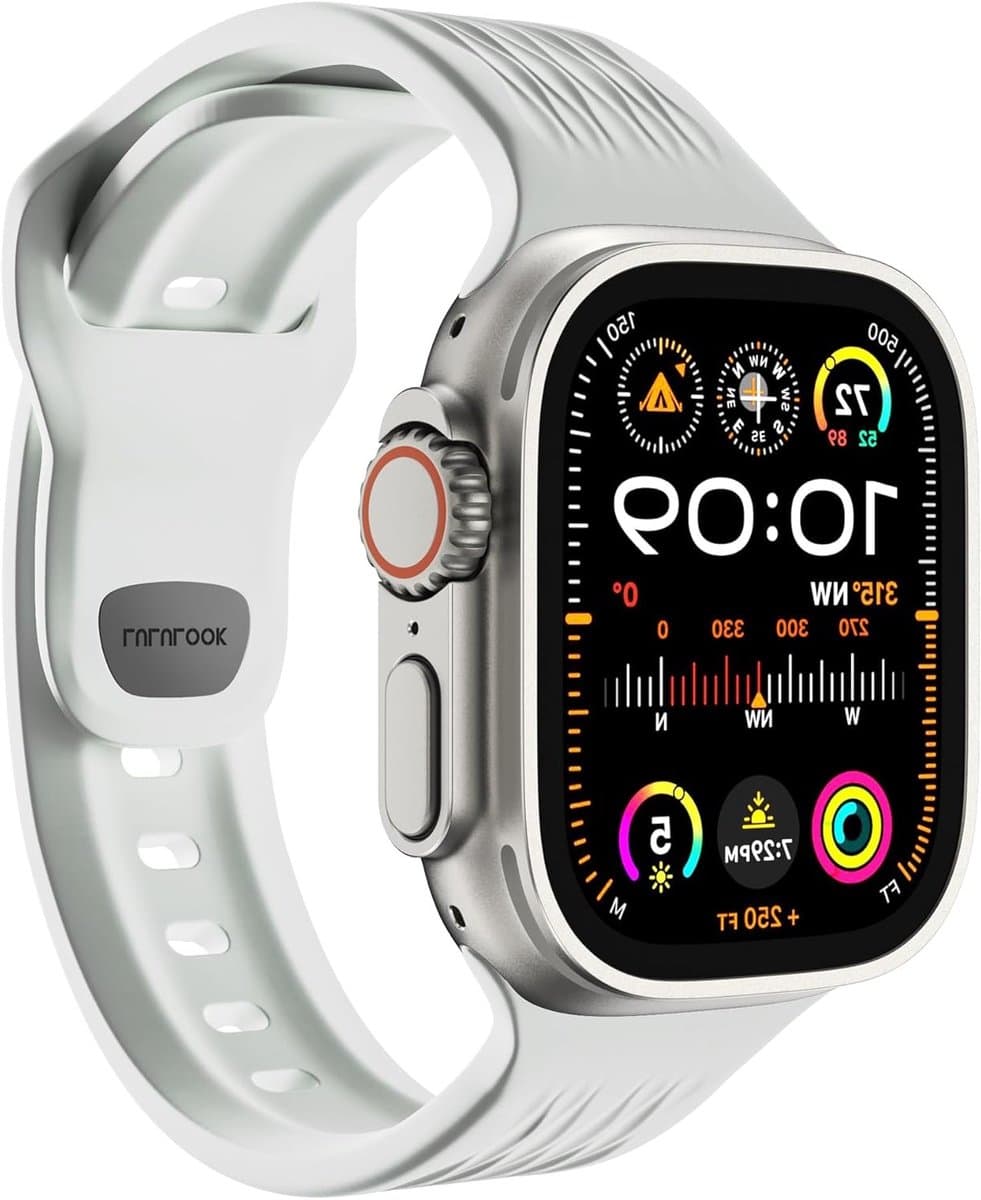Sportieve Vervangband voor Apple Watch Ultra 2 - FKM (Fluoro Elastomeer) Armband 49 mm, 45 mm, 44 mm, 42 mm - Geschikt voor Series 9, 8, 7, SE, 6, 5, 4, 3, 2, 1