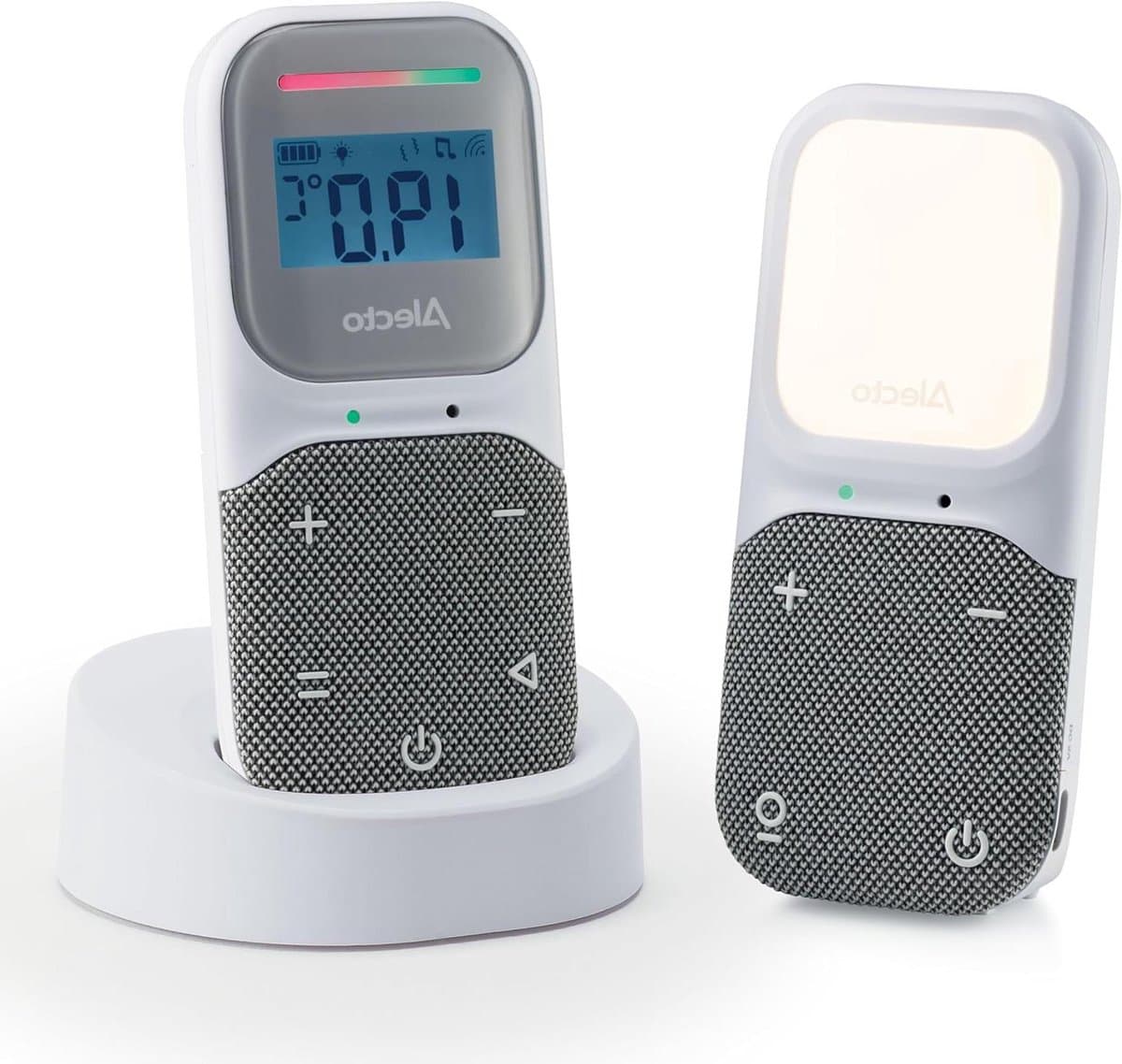 Audio Babyfoon - Baby Monitor - Baby Bewaken - Full Eco DECT - 300m Bereik - Wit Grijs