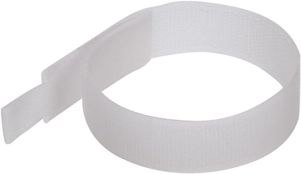 Navette Kabelbinders met Klittenband - Herbruikbare Kabelorganizers (150x25mm, Wit, 10 Stuks)