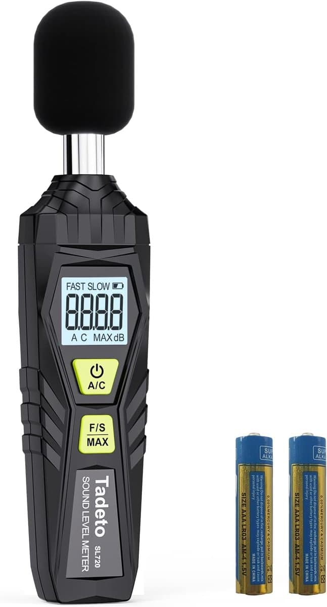 MELVRA Geluidsniveaumeter - Decibelmeter - 30dB tot 130dB - Digitaal & Draagbaar - A/C Gewogen - LCD Display - Voor Thuis & Werkplaats