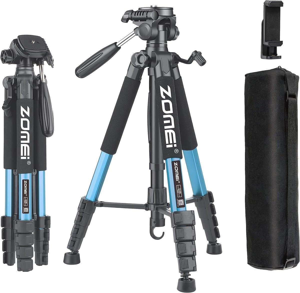 Robuust 188 cm Reistripod voor Camera's en Mobiele Telefoons - Professioneel en Draagbaar Statief