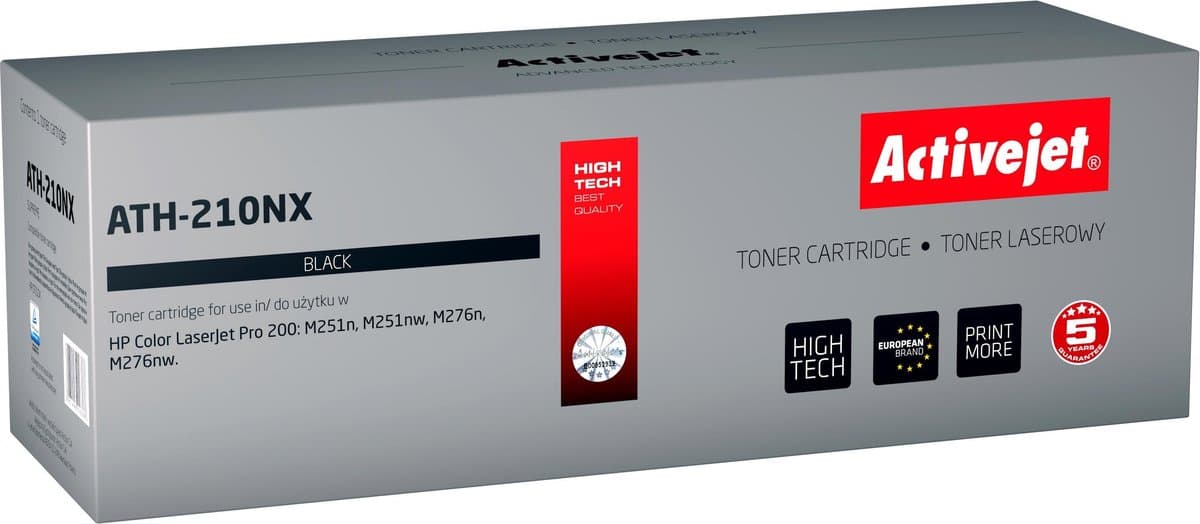 ActiveJet AT-210NX Toner voor HP-printer; HP 131x CF210X, Canon CRG-731BH vervanging; Opperste; 2400 pagina's; zwart.