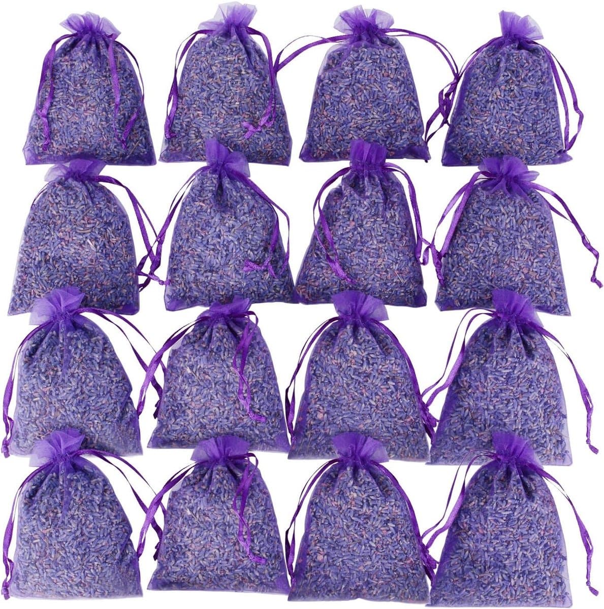 16 paarse Franse gedroogde lavendelzakjes Craft Bag - Lavendelzakjes Bruiloftsworp - Huisgeurzakjes Lades Dressoirs - Mooie gedroogde lavendelbloemknoppenzakjes
