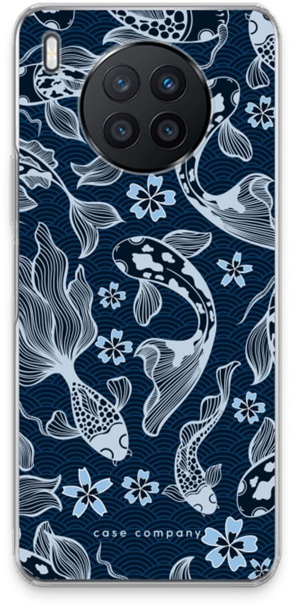 Case Company® - Hoesje geschikt voor Huawei Nova 8i hoesje - Midnight Koi - Soft Cover Telefoonhoesje - Bescherming aan alle Kanten en Schermrand