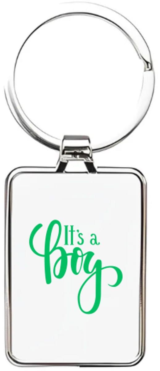 Hacebo® - It's a boy sleutelhanger rechthoekig - baby's - sleutelhangers - Jongetje geboorte cadeau - Geboorte jongen cadeau - it's a boy kraam cadeau - Cadeau pakket - babyshower - baby - cadeau - rechthoekige sleutelhanger - 3 x 7.8 CM