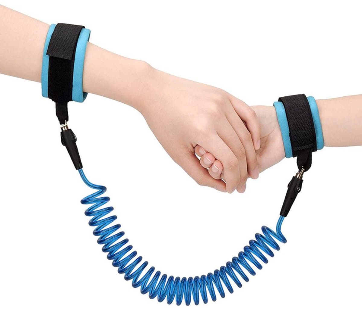 JeiibrZui Anti-Verlies Polsband - Veiligheidsriem Voor Peuters - 360° Draaibare Manchet + Uittrekbare Stalen Kabel Tot 2,5 M - 1 Stuk - Voor Buitenreizen En Winkelen Blauw